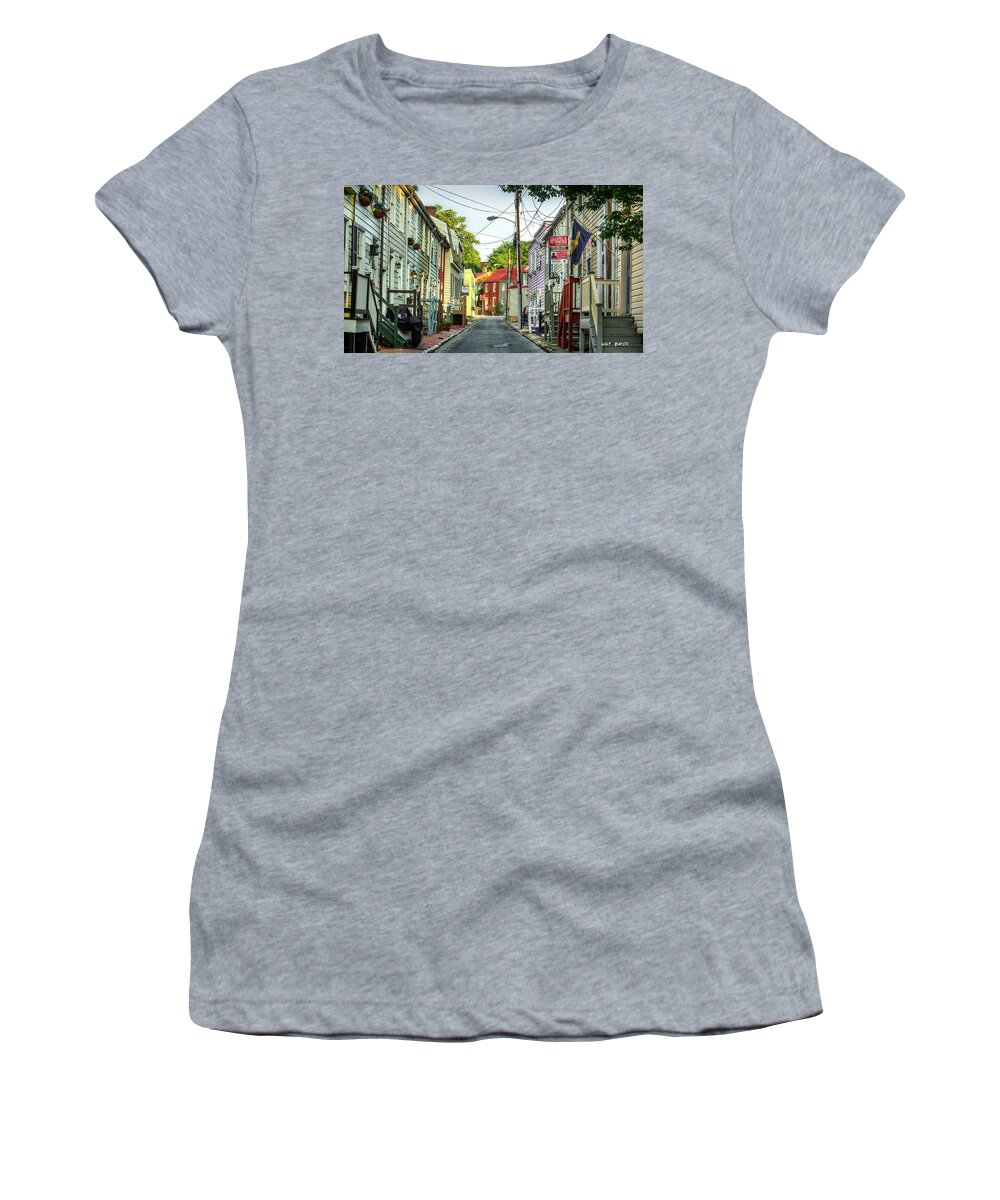 Annapolis Women's T-Shirt featuring the photograph Way Downtown by Walt Baker