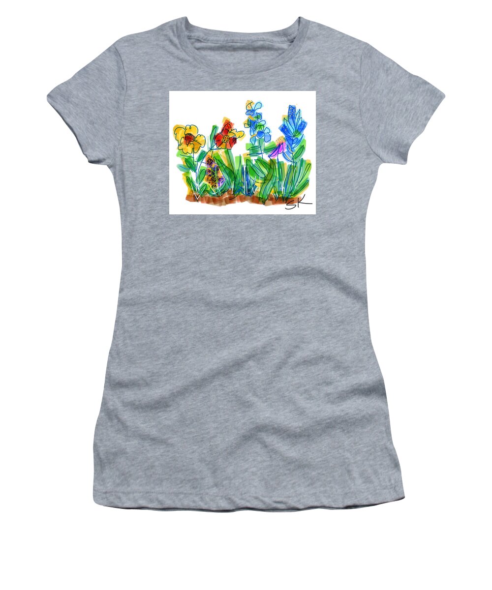 Flowers Women's T-Shirt featuring the digital art We Are Flowers by Sherry Killam
