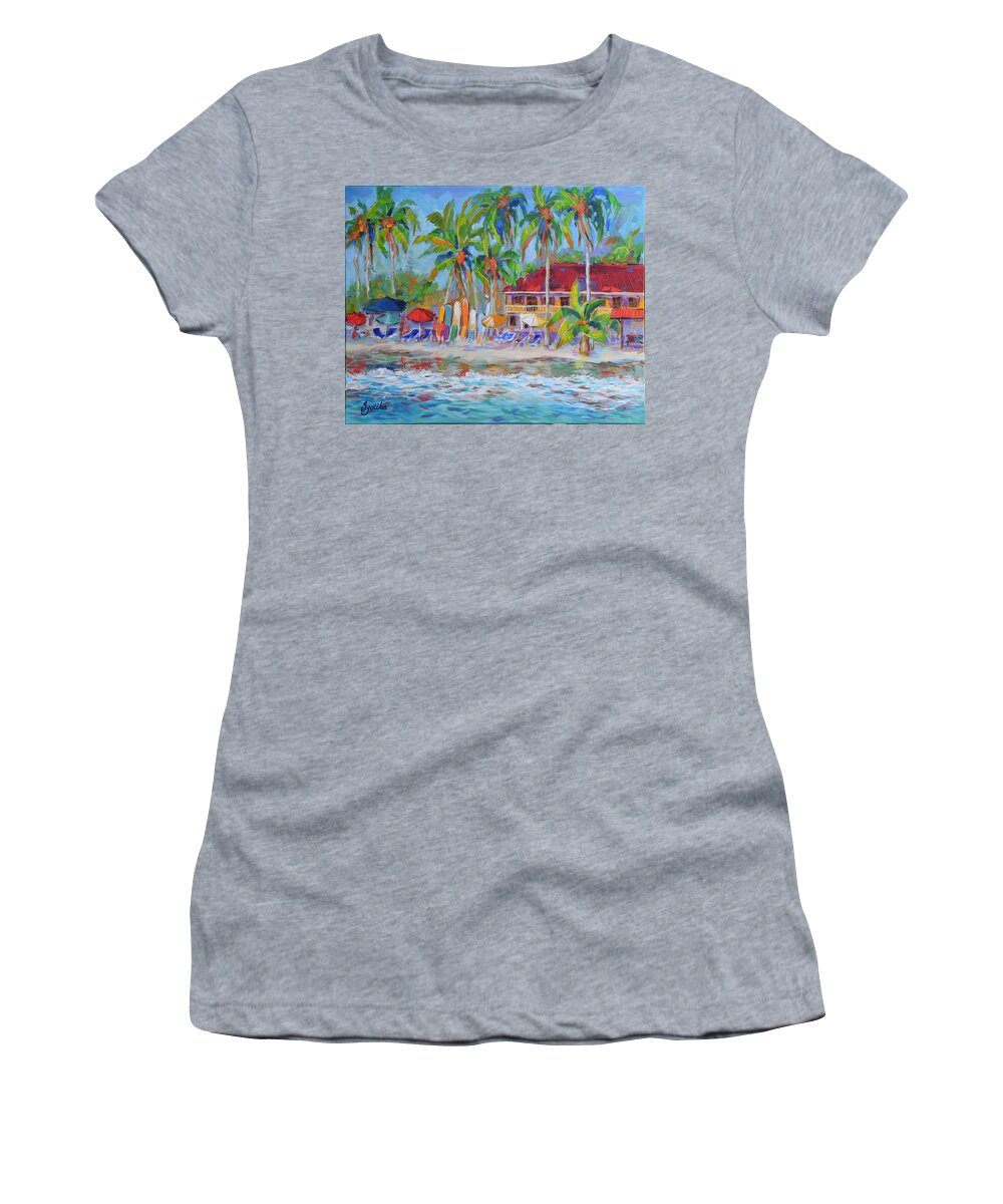 Tropical Women's T-Shirt featuring the painting Weekend Escape by Jyotika Shroff