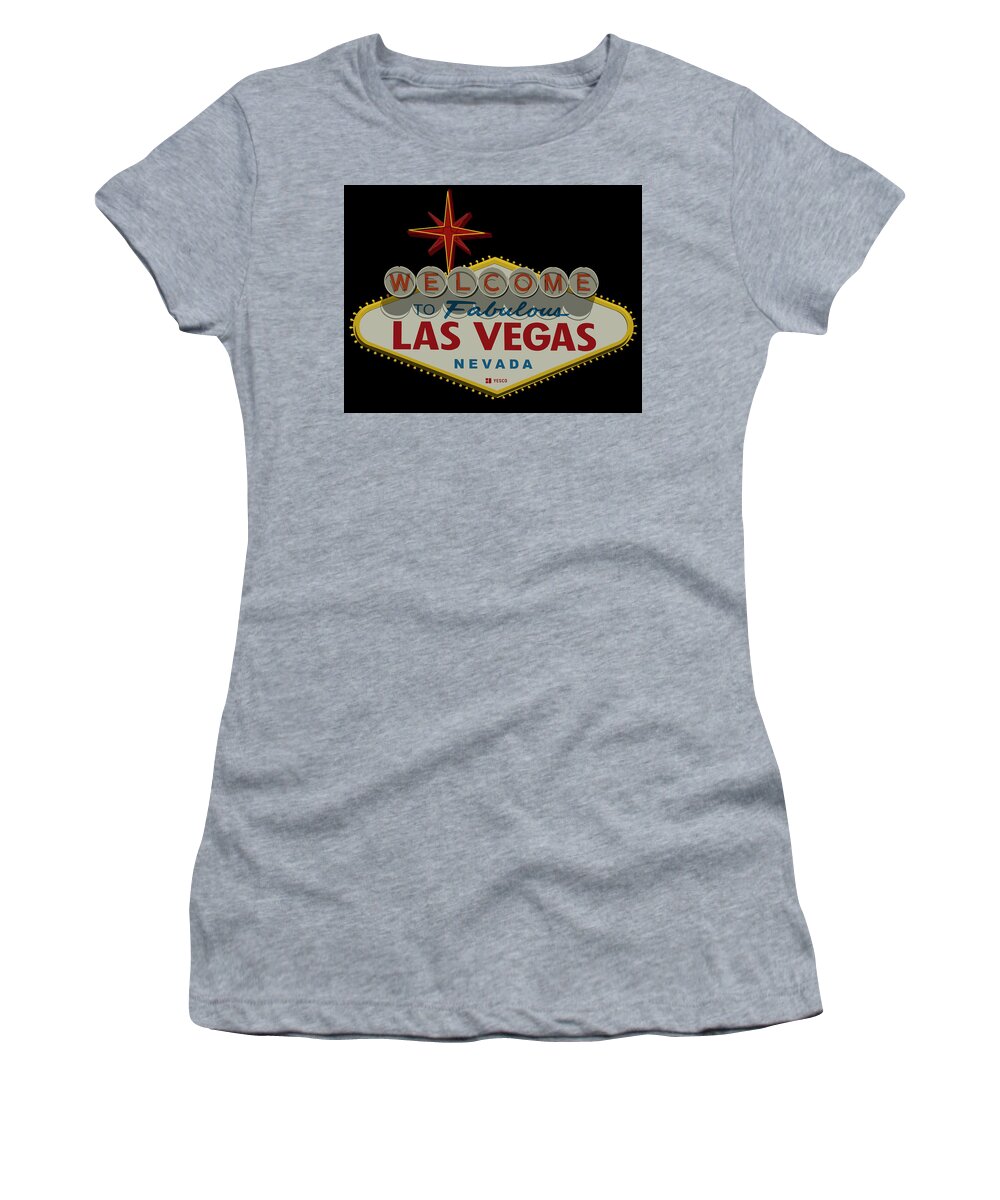 Las Vegas Women's T-Shirt featuring the digital art Welcome To Las Vegas Sign Digital Drawing by Ricky Barnard