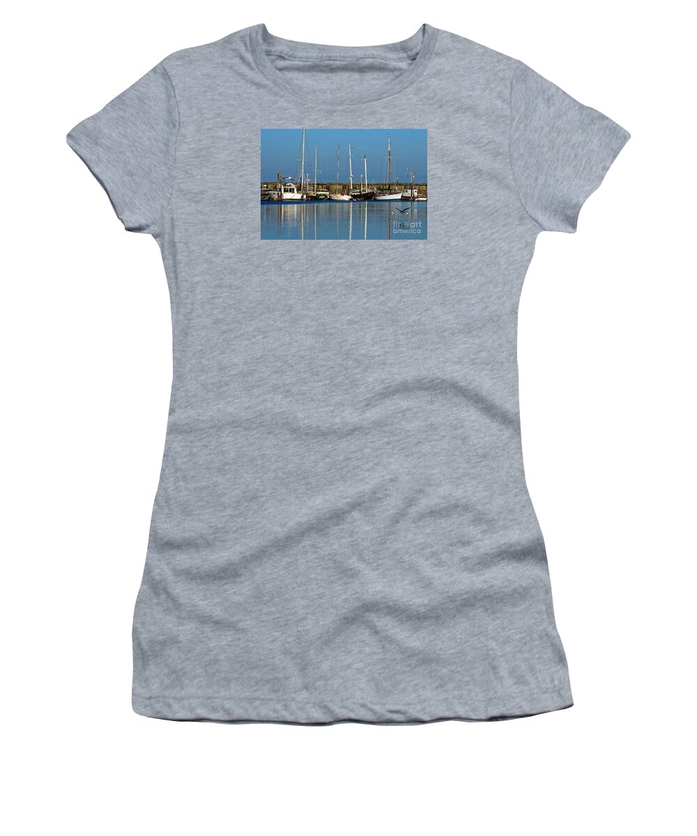 Westport Outing Women's T-Shirt featuring the photograph Westport Fishing Fleet I by Chuck Flewelling
