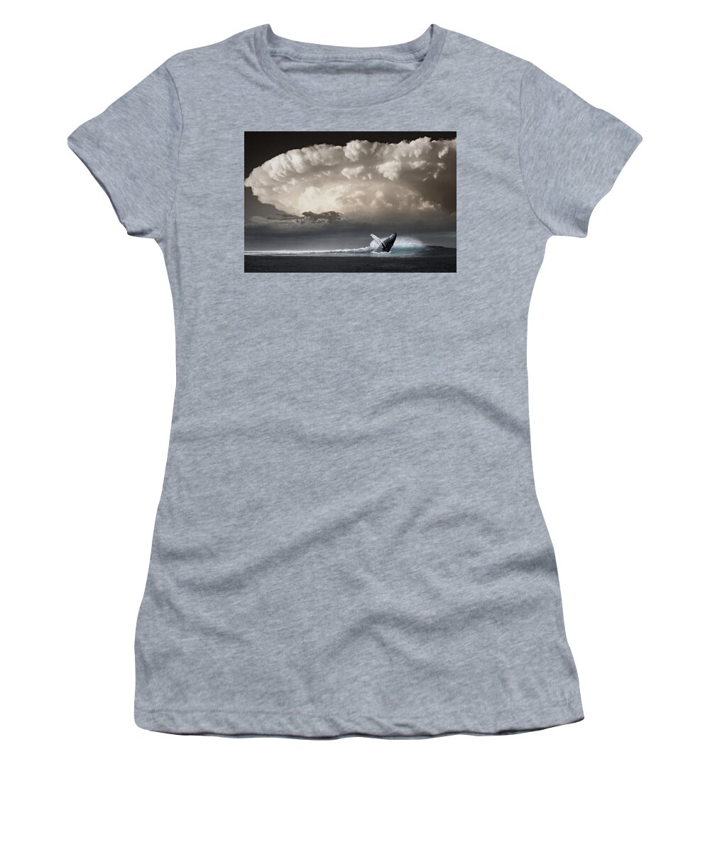 Whale Women's T-Shirt featuring the photograph Whale Storm by Ally White
