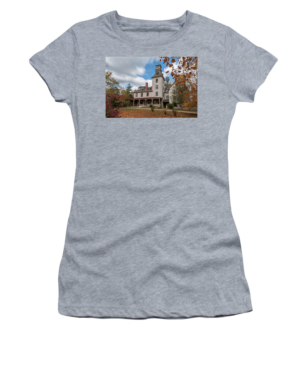 Batsto Women's T-Shirt featuring the photograph Wharton Mansion by Louis Dallara