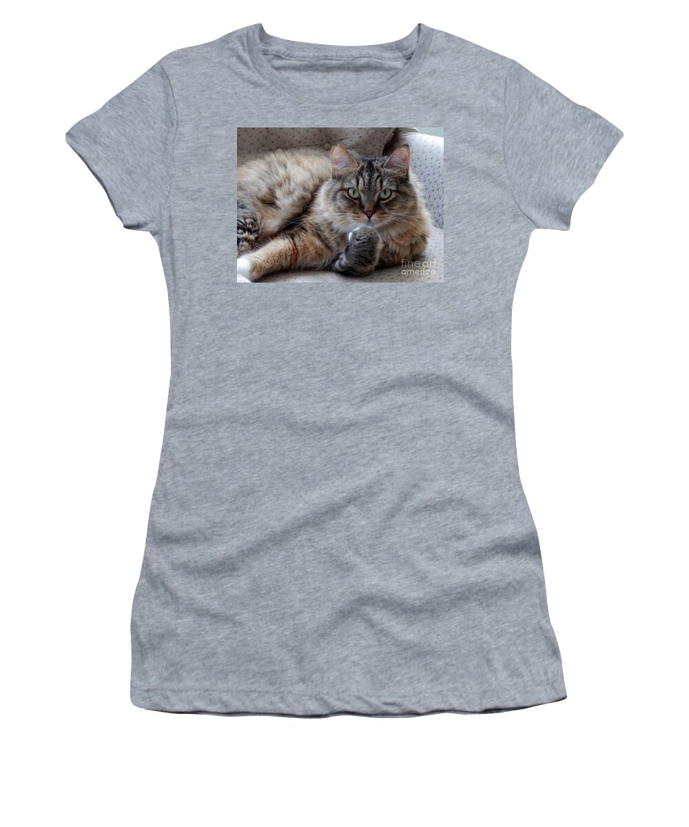 Cat Women's T-Shirt featuring the photograph What Did You Say? by Marcia Lee Jones