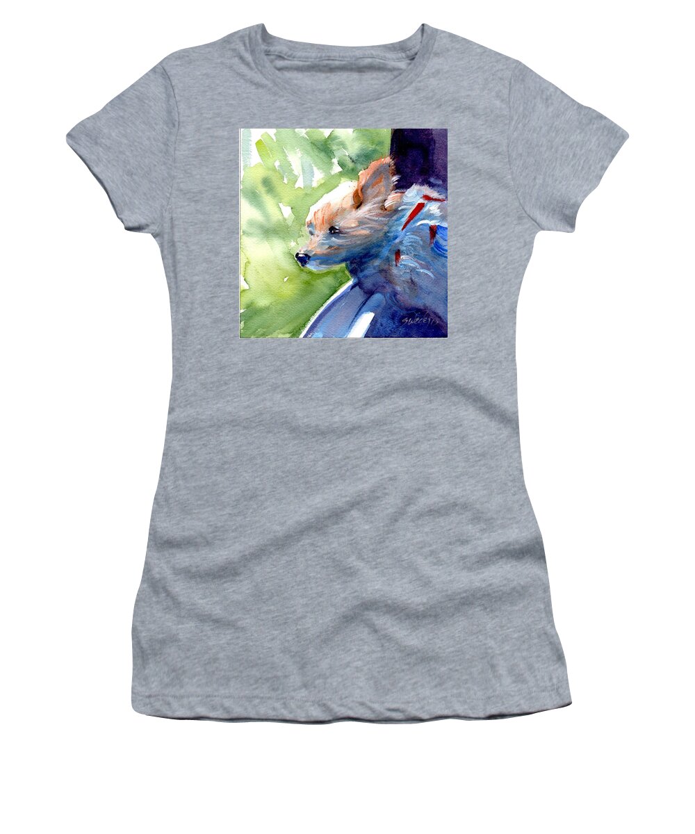 Car Women's T-Shirt featuring the painting Wheeeeeee by Sheila Wedegis