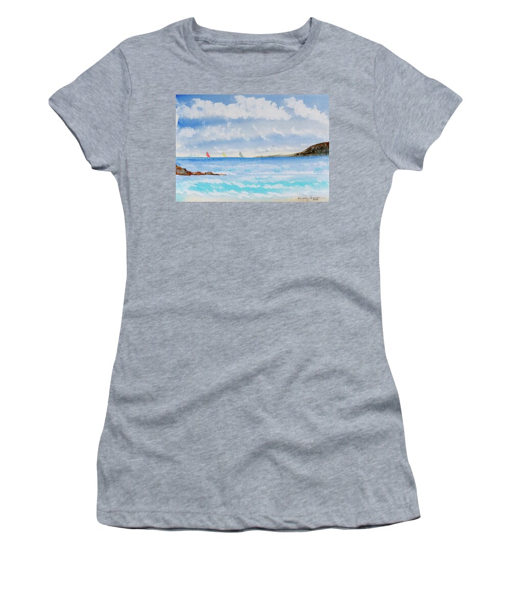 Afternoon Women's T-Shirt featuring the painting Where there's a Wind, there's a Race by Dorothy Darden