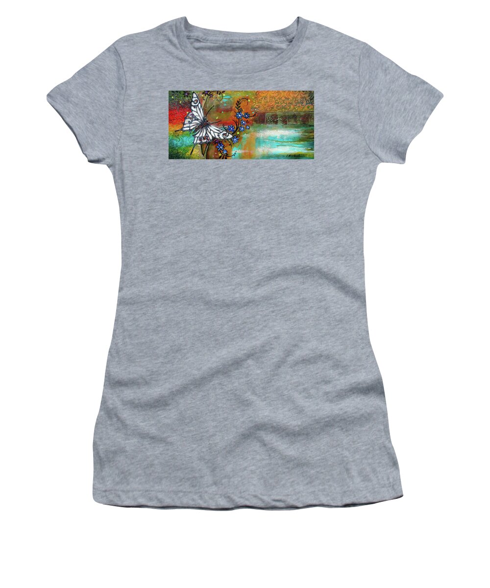 Women's T-Shirt featuring the painting Whie by Cynthia Westbrook