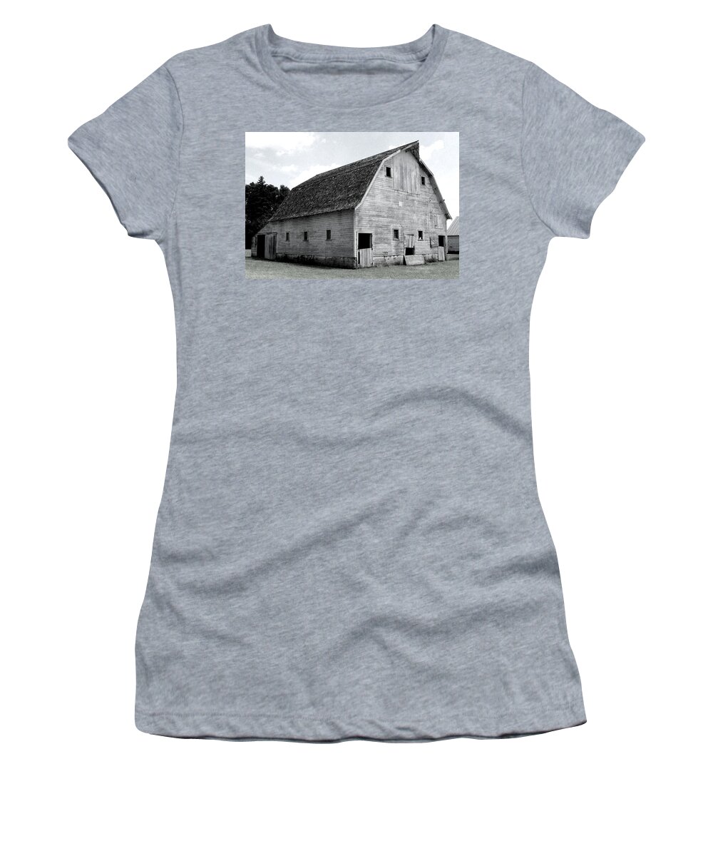 Barn Women's T-Shirt featuring the photograph White Barn by Julie Hamilton