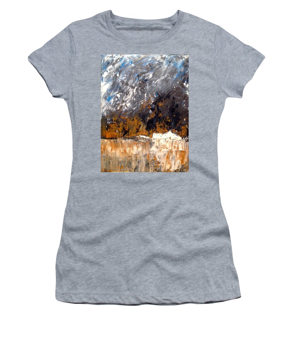 Abstract Oil Landscape Painting Women's T-Shirt featuring the painting White Buildings No.3 by Desmond Raymond