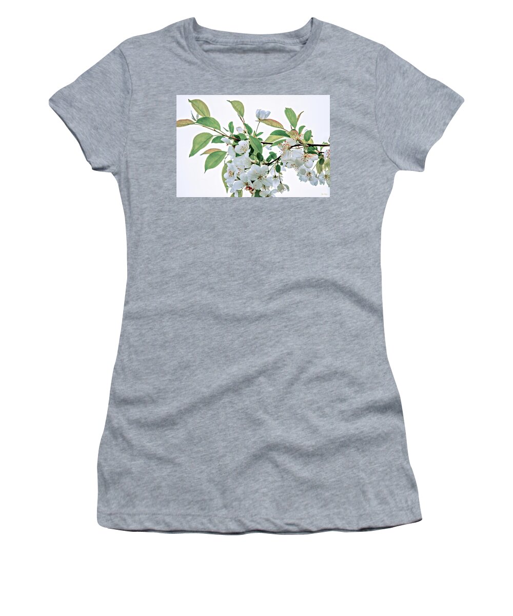 Spring. Blossoms Women's T-Shirt featuring the photograph White Crabapple Blossoms by Skip Tribby