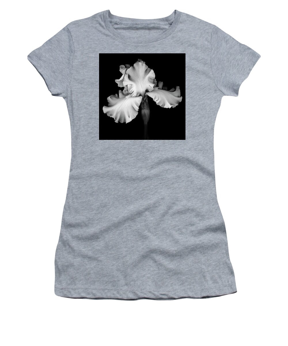 Black Women's T-Shirt featuring the photograph White Iris by Oscar Gutierrez