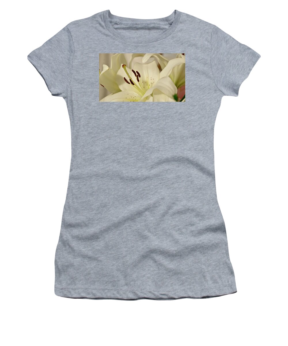 Lily Women's T-Shirt featuring the photograph White Lily 3 by Elena Perelman
