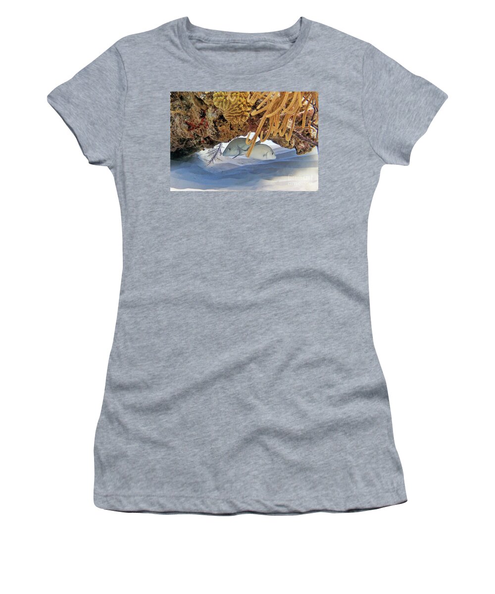 Underwater Women's T-Shirt featuring the photograph White Margates by Daryl Duda