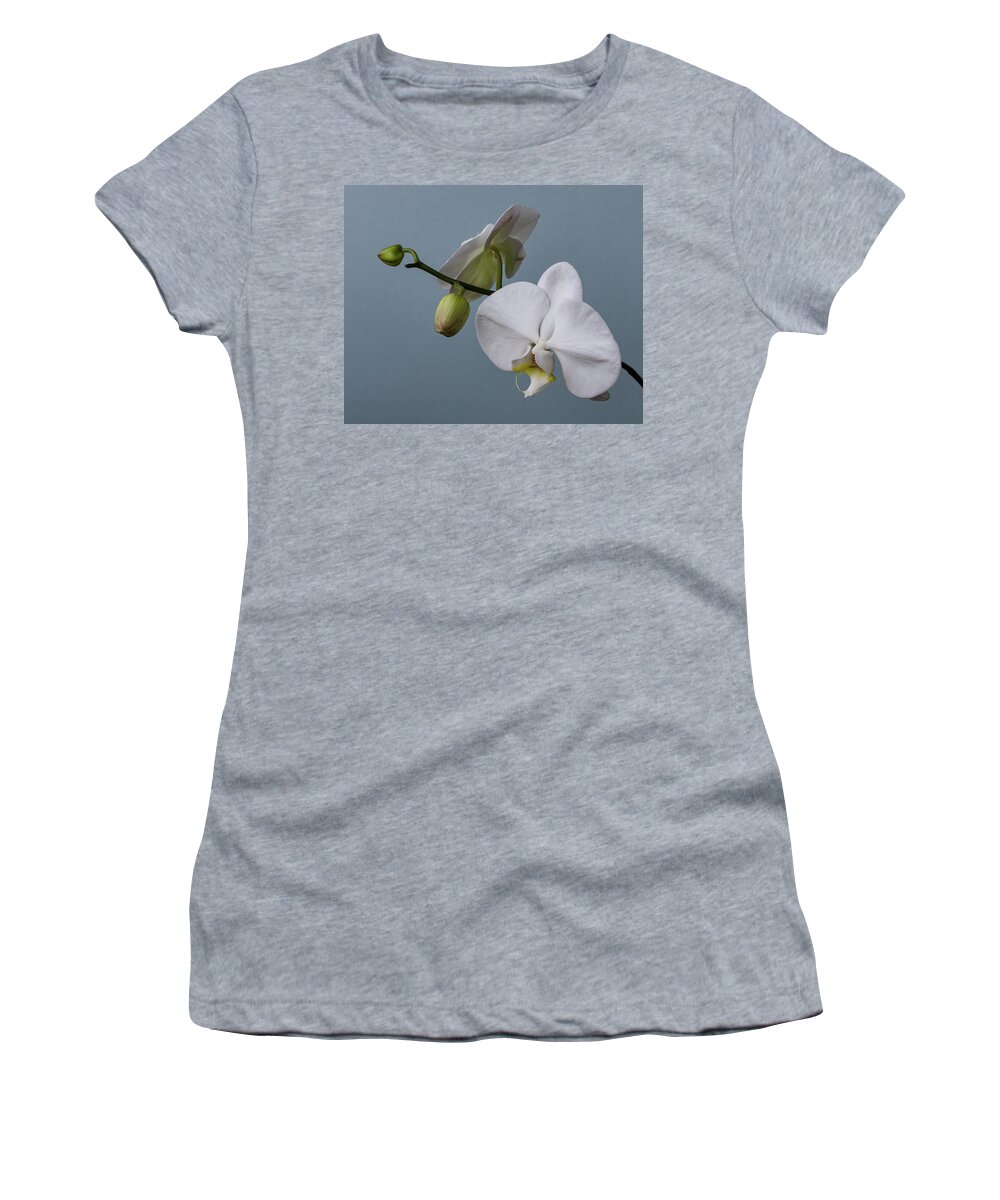 Orchids Women's T-Shirt featuring the photograph White Orchid 0320 by Pamela S Eaton-Ford