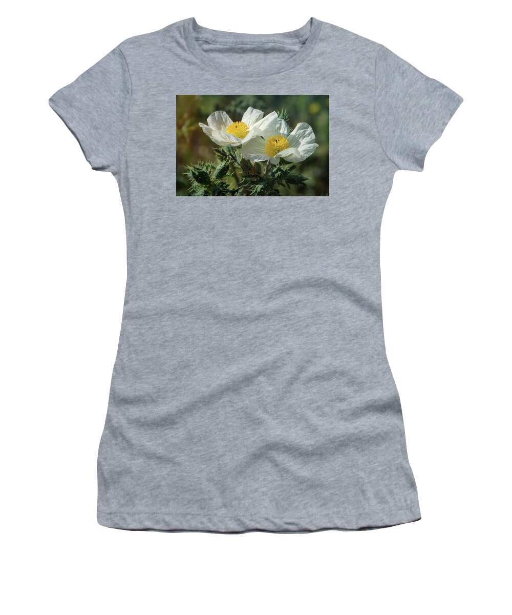 White Poppies Women's T-Shirt featuring the photograph White Poppies by Saija Lehtonen