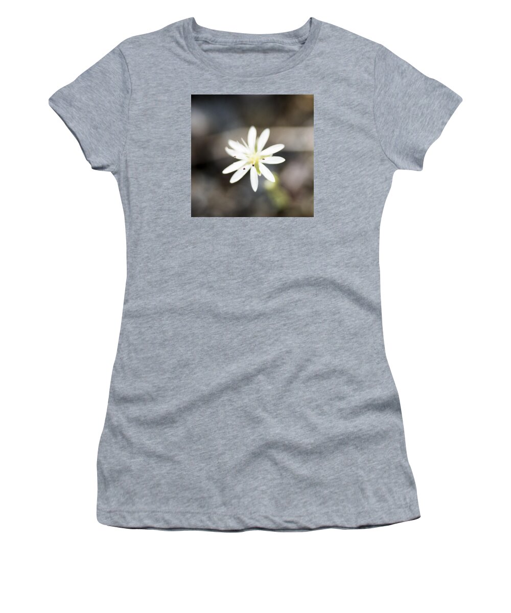 Alaska Women's T-Shirt featuring the photograph White Wildflower by Ian Johnson
