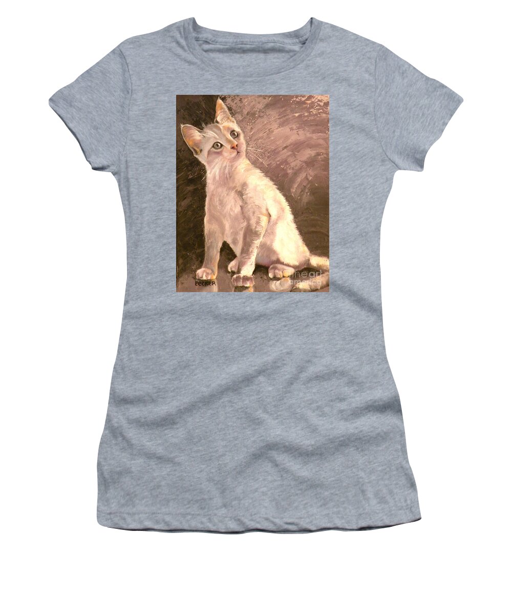 Cat Women's T-Shirt featuring the painting Whole Lotta Lovin by Susan A Becker