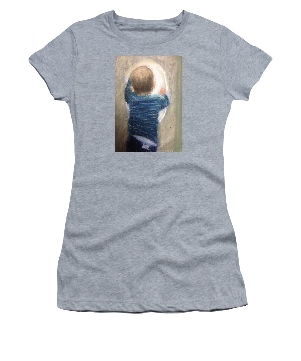 Child Women's T-Shirt featuring the painting Why the delay? by Will Germino
