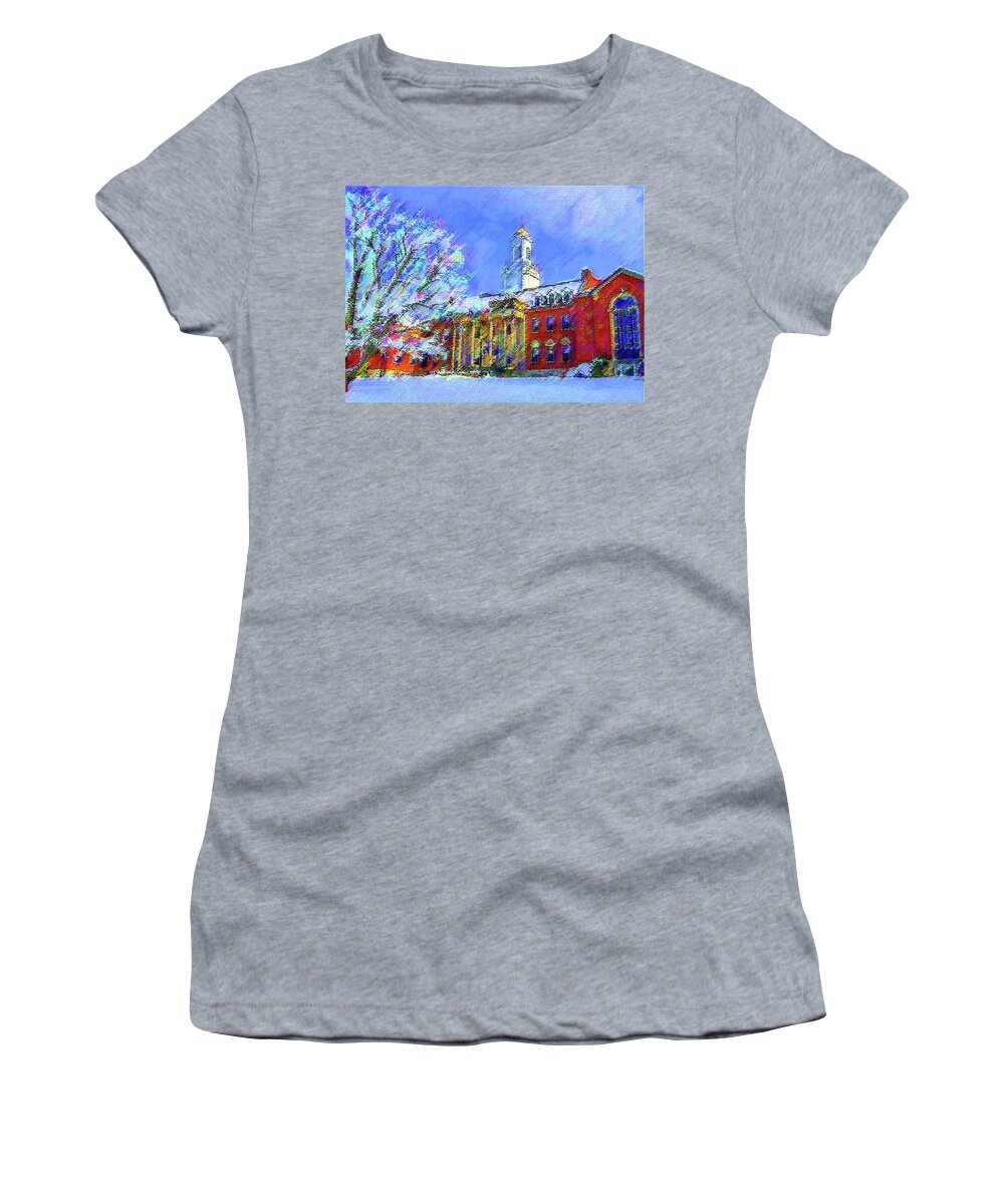 Uconn Women's T-Shirt featuring the photograph Wilbur Library UConn by DJ Fessenden