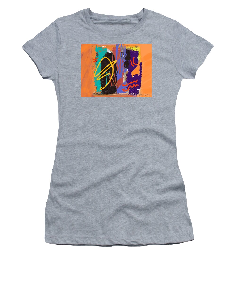 Abstract Women's T-Shirt featuring the mixed media Wild and Wicked 4 by Janis Kirstein