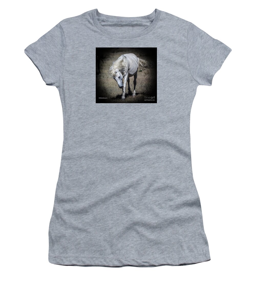 Stallion Women's T-Shirt featuring the photograph Wild Horse Leader by Veronica Batterson