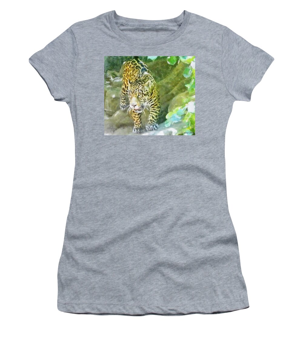 Wild Women's T-Shirt featuring the painting Wild in Spirit by Jeffrey Kolker
