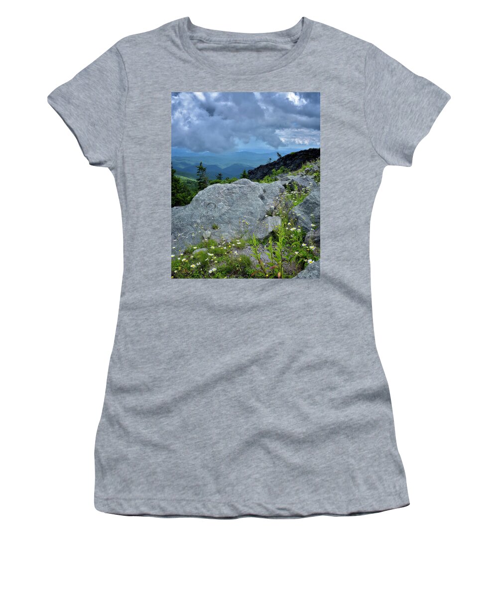  Women's T-Shirt featuring the photograph Wild Mountain Flowers by Steve Hurt