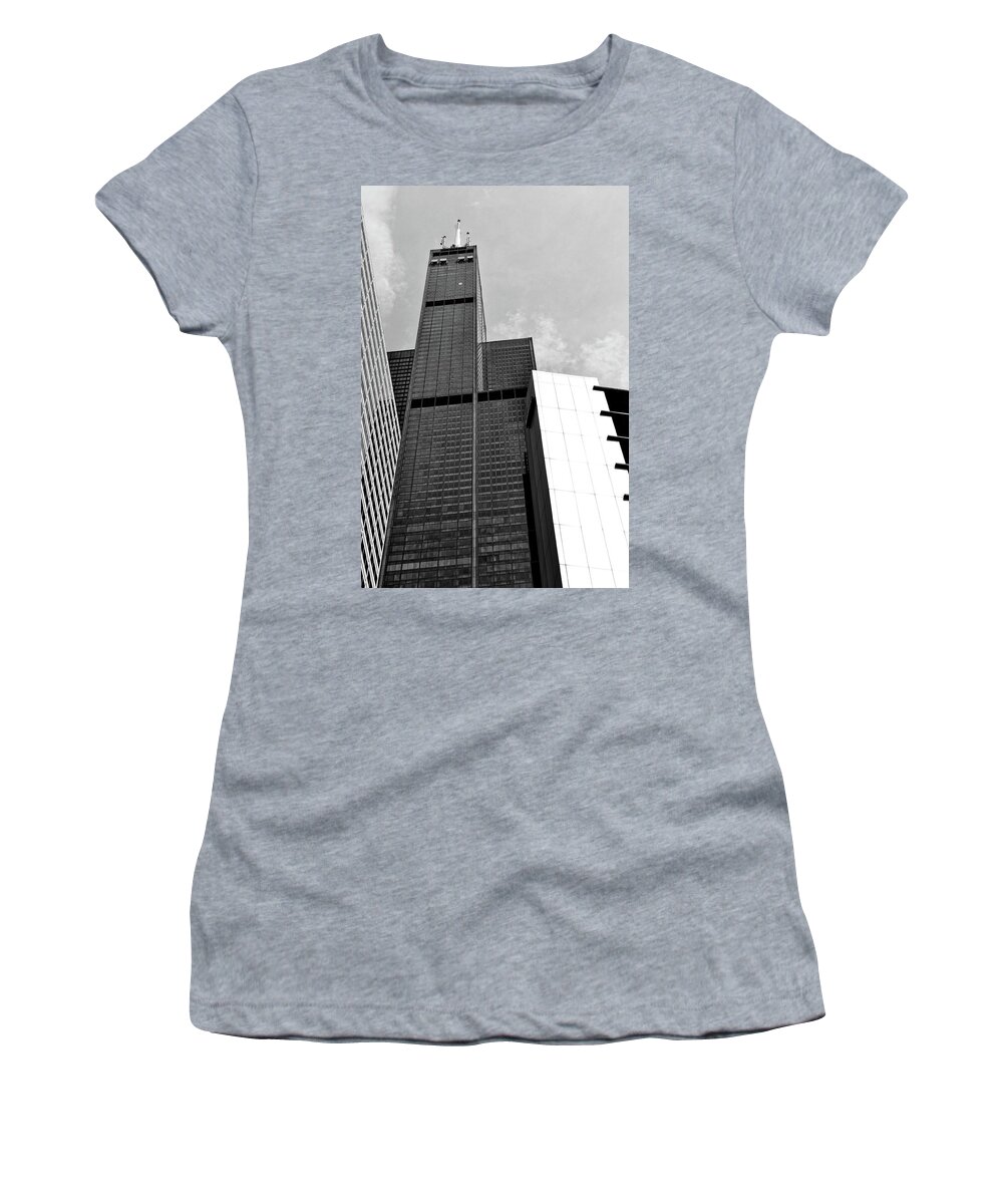 Sears Tower Women's T-Shirt featuring the photograph Willis Tower Wedge by Michelle Calkins