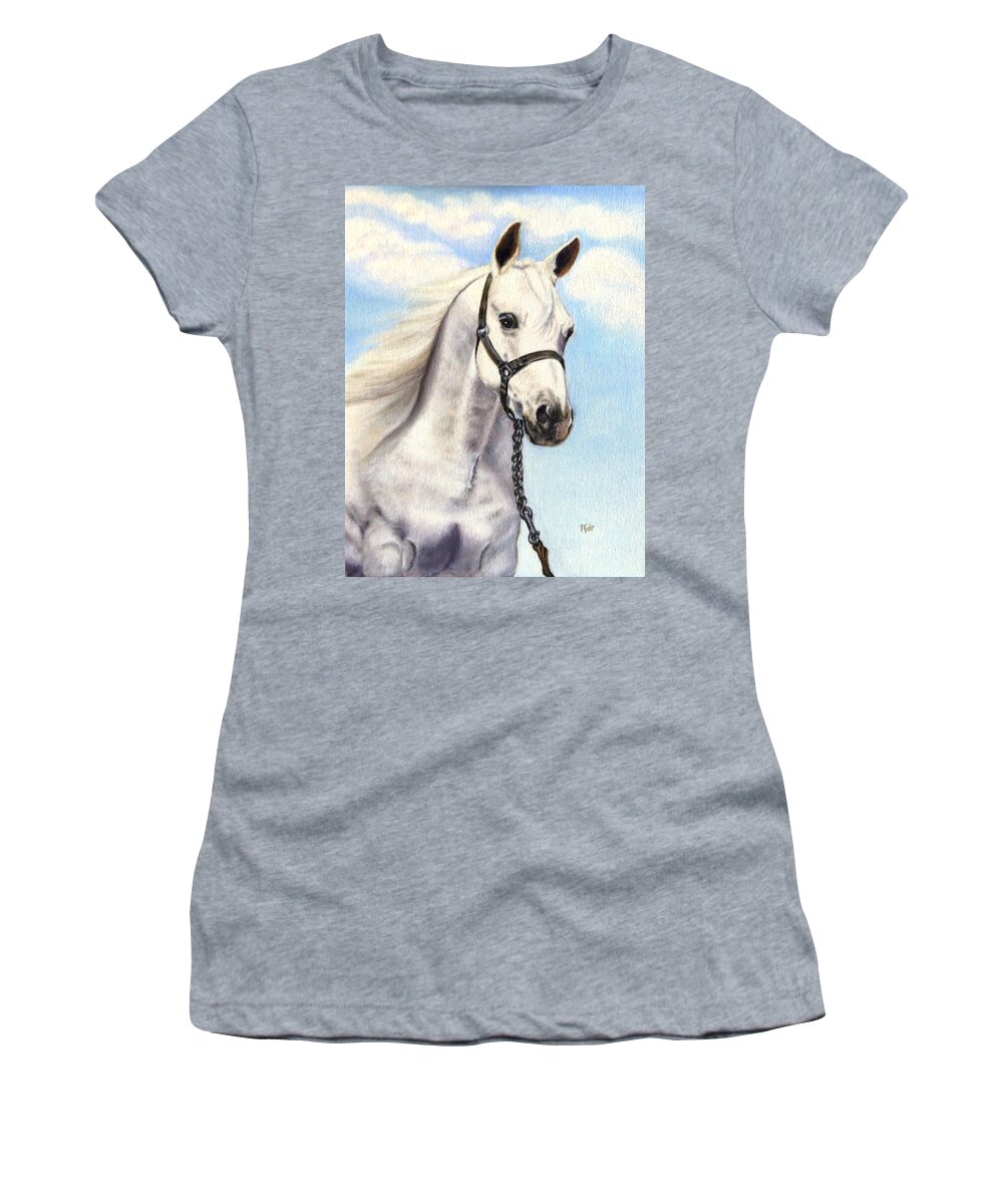 Horse Canvas Prints Women's T-Shirt featuring the painting Wind Dancer by Dr Pat Gehr