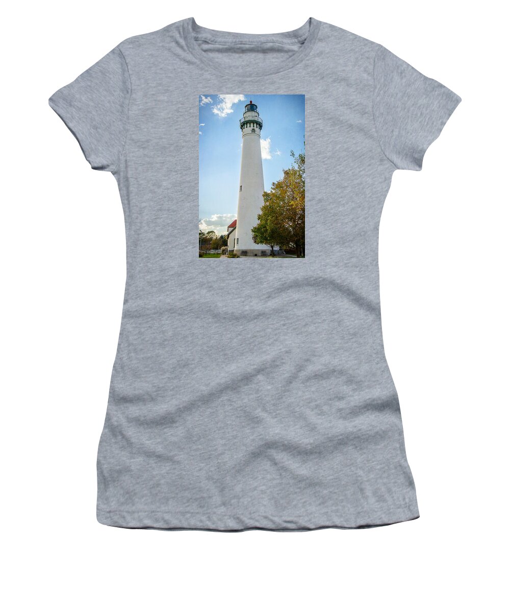 Wind Point Lighthouse 3 Women's T-Shirt featuring the photograph Wind Point Lighthouse 3 by Susan McMenamin