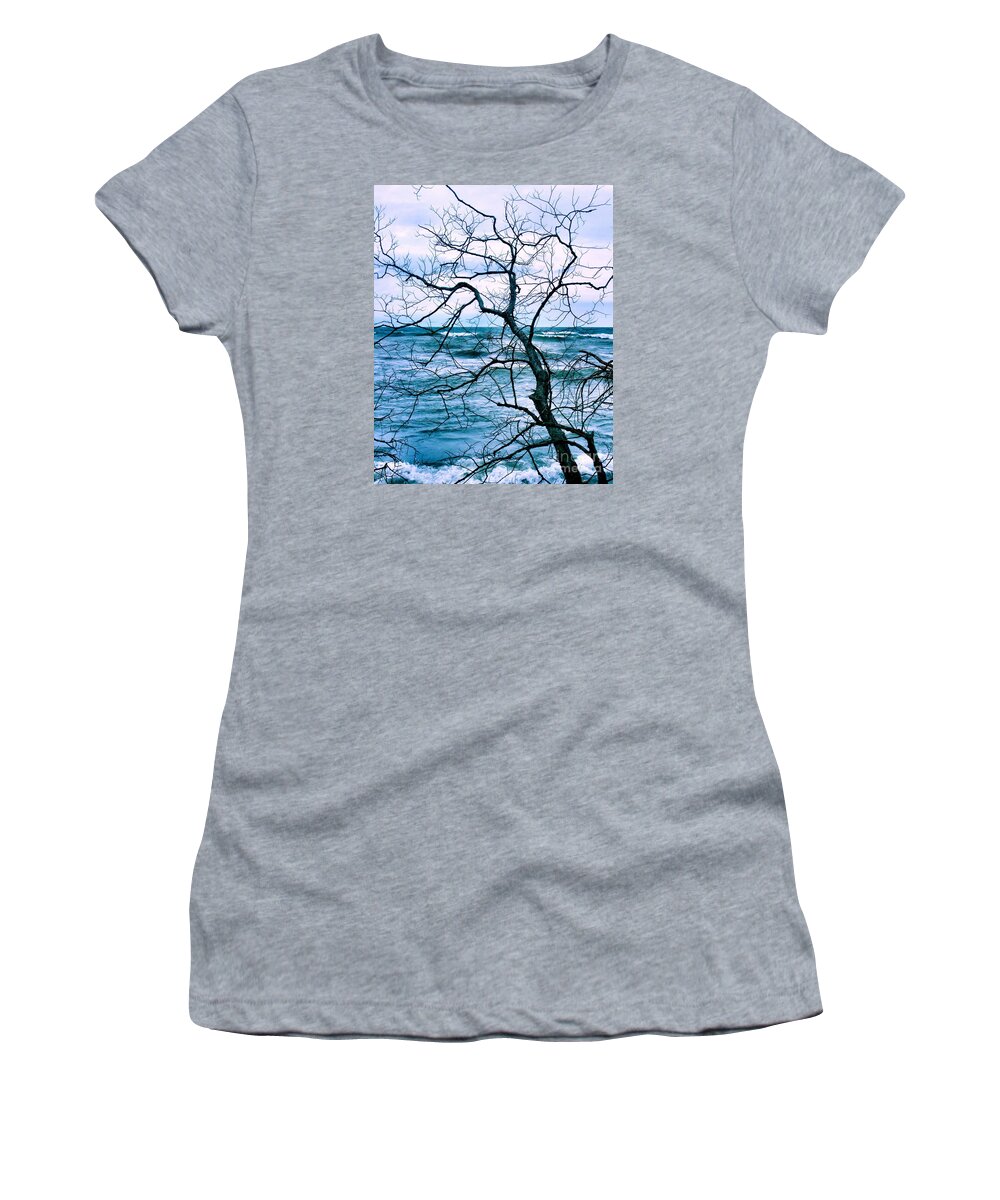 Blue Women's T-Shirt featuring the photograph Wind Swept by Heather King