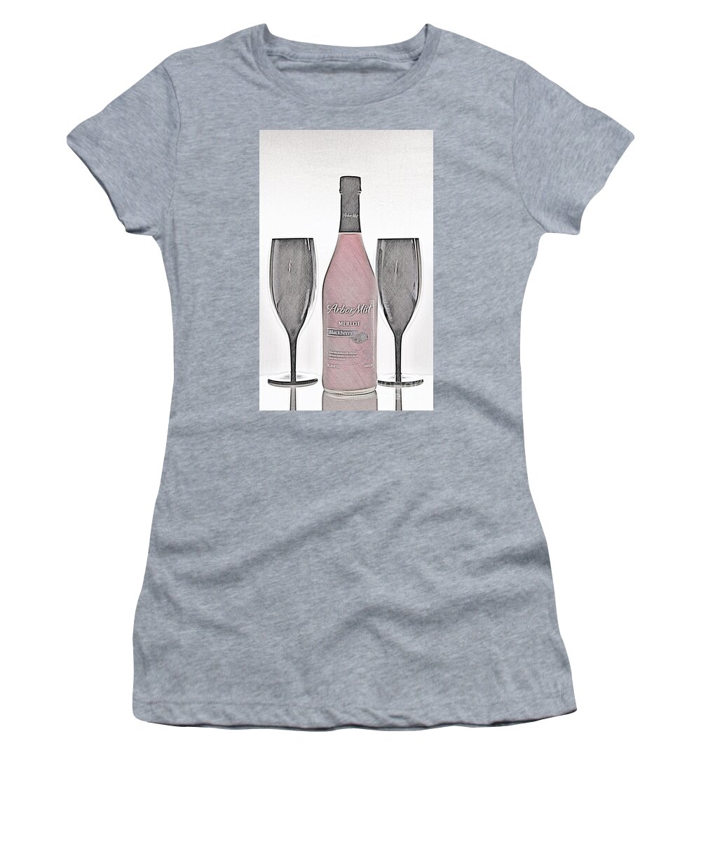 Wine Women's T-Shirt featuring the photograph Wine for Two by Sherry Hallemeier
