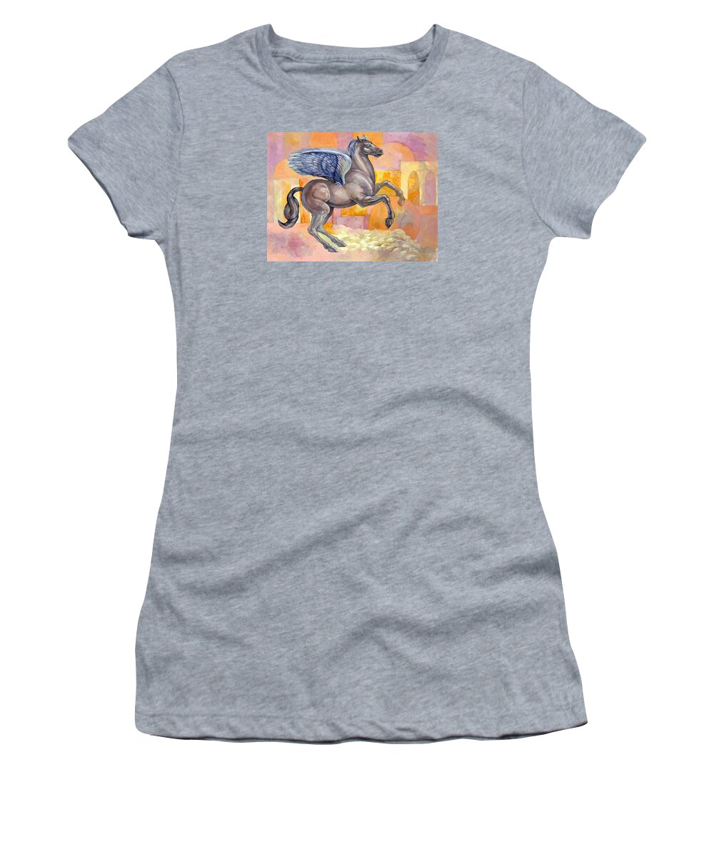 Horse Women's T-Shirt featuring the painting Winged Horse by Filip Mihail