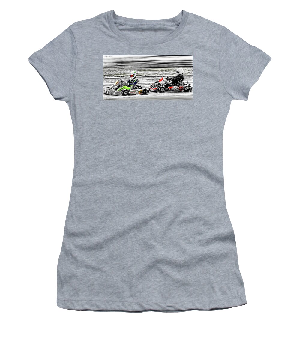 Wingham Go Karts Australia Women's T-Shirt featuring the digital art Wingham Go karts 10 by Kevin Chippindall
