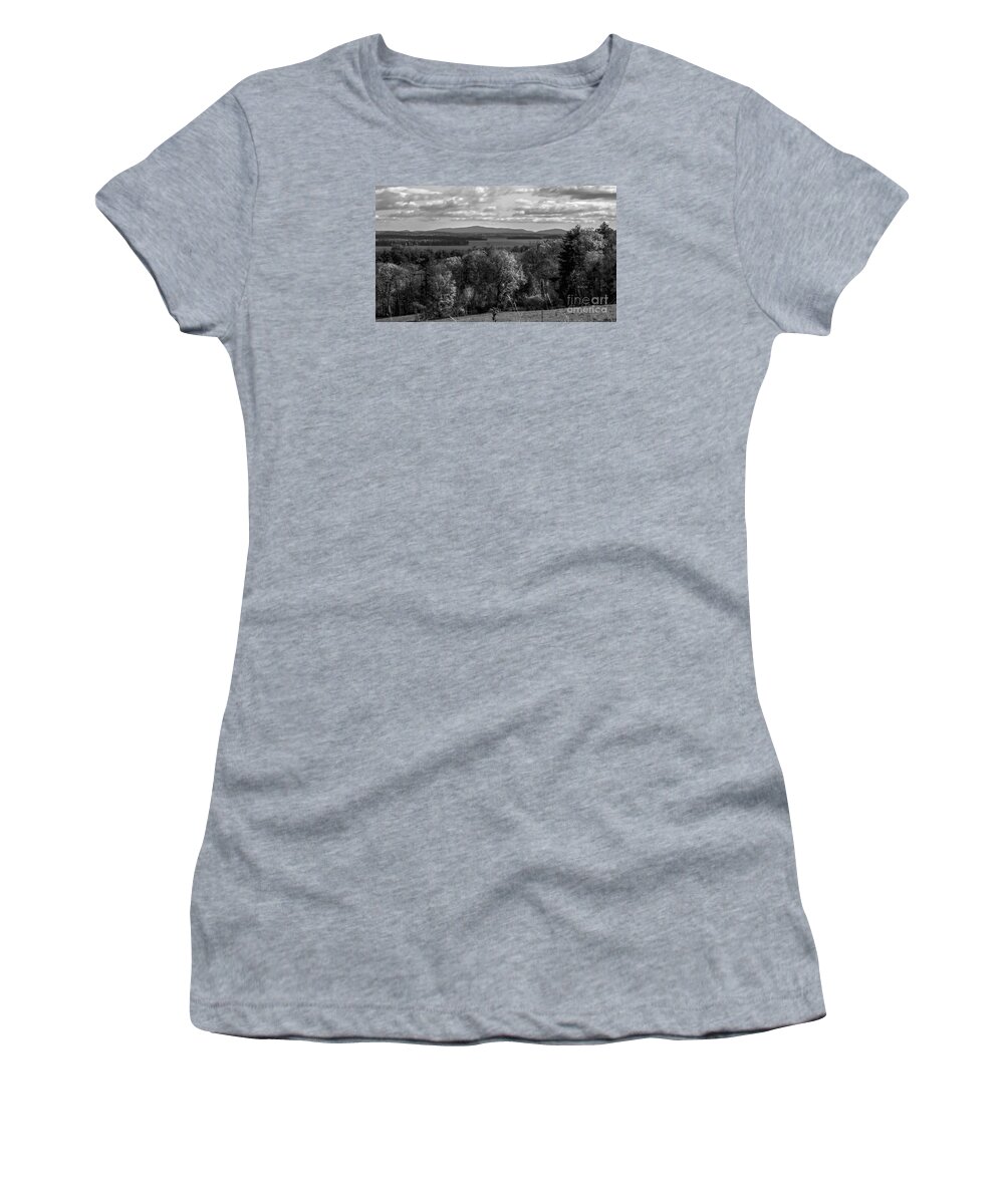 Black And White Women's T-Shirt featuring the photograph Winnipesaukee from Center Harbor by Mim White