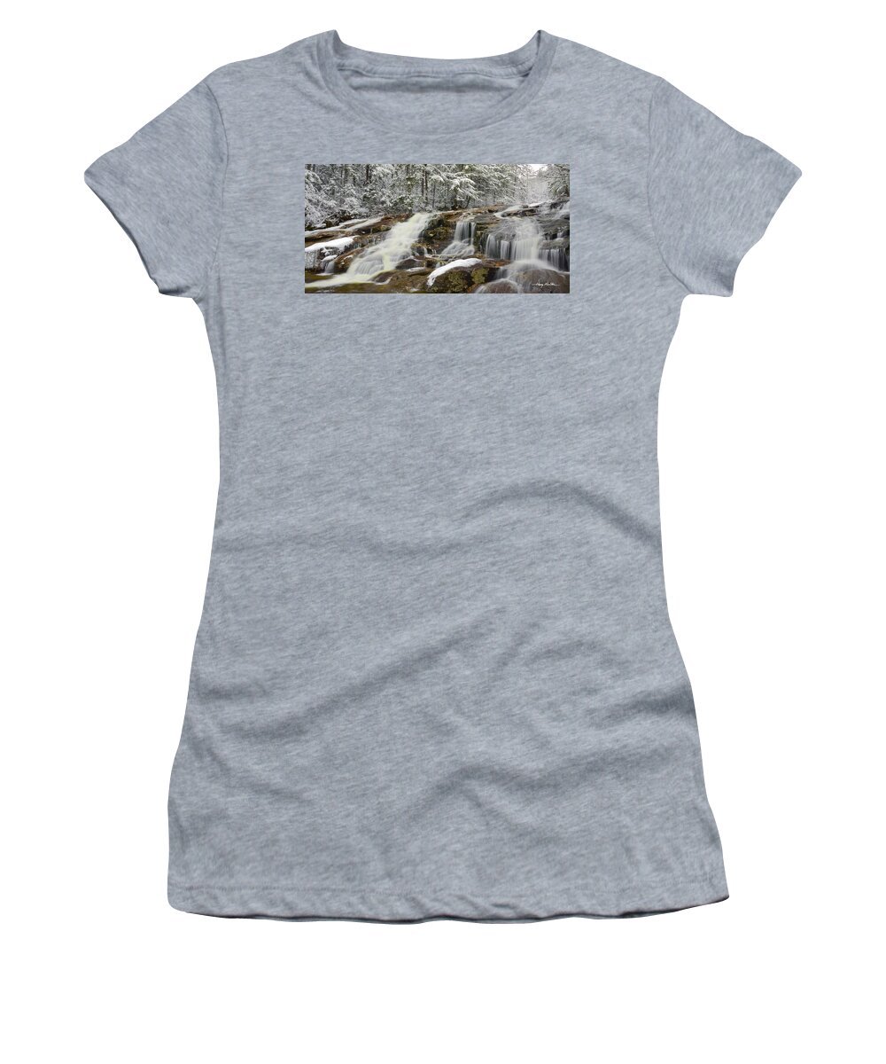 Landscape Women's T-Shirt featuring the photograph Winter Cascades by Harry Moulton