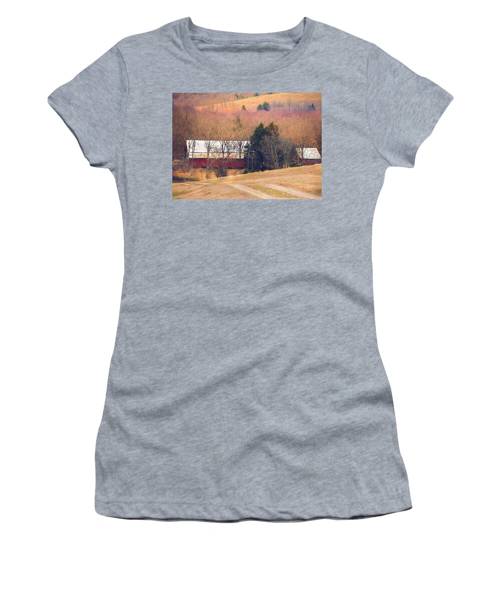 Farm Women's T-Shirt featuring the photograph Winter Day on a Tennessee Farm by Debbie Karnes