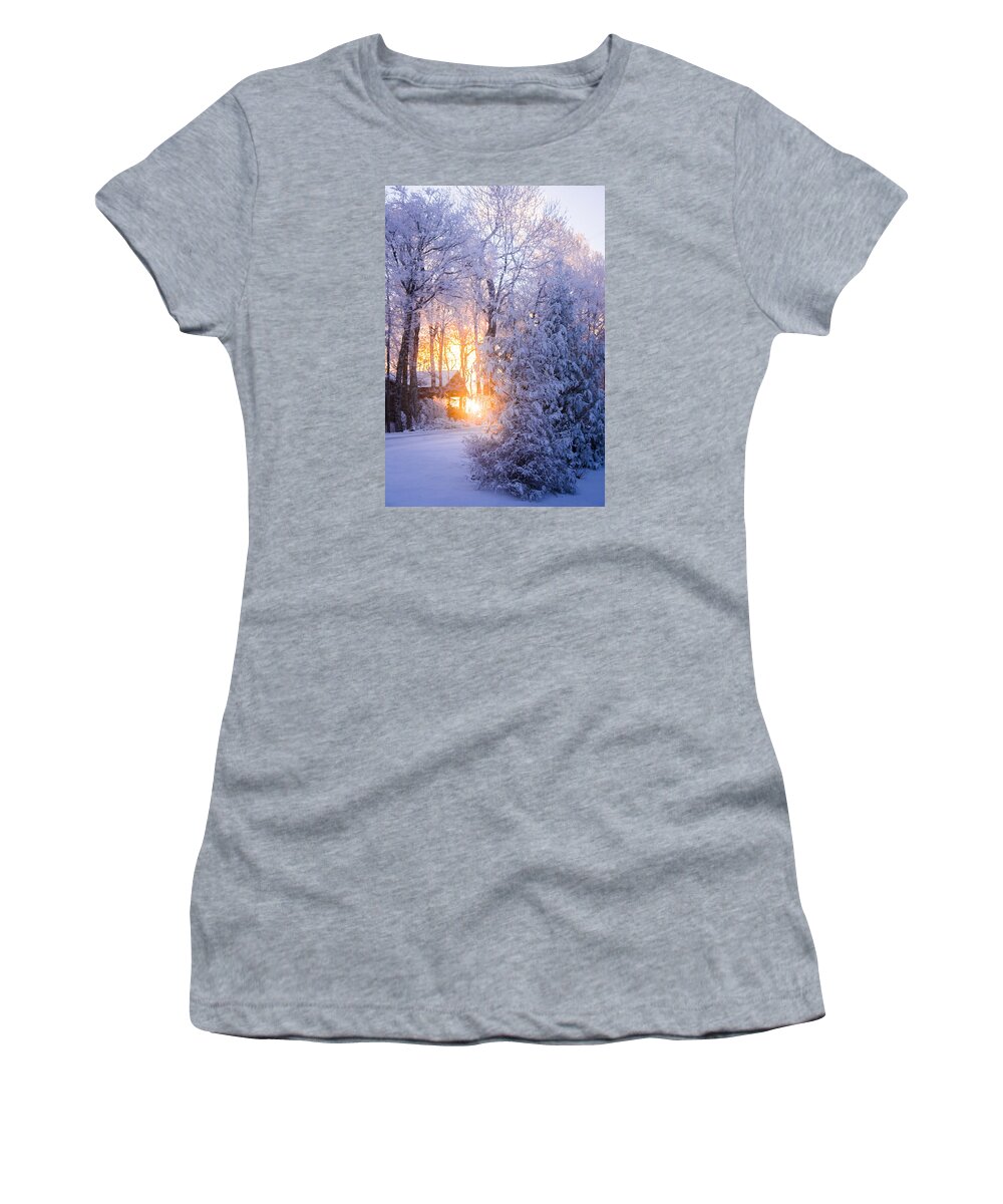 Snow Women's T-Shirt featuring the photograph Winter Glow by Parker Cunningham