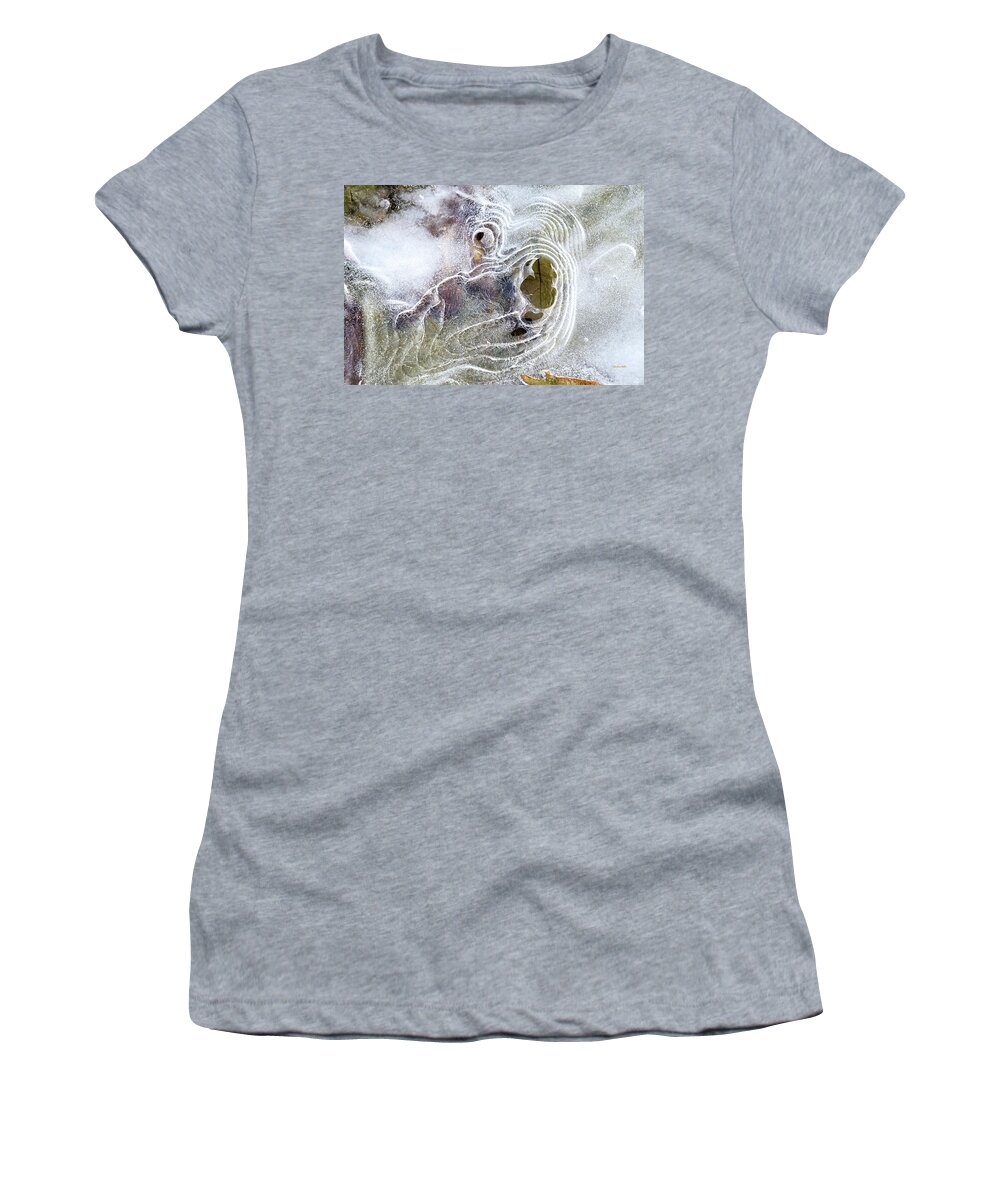 Winter Women's T-Shirt featuring the photograph Winter Ice Pattern by Christina Rollo
