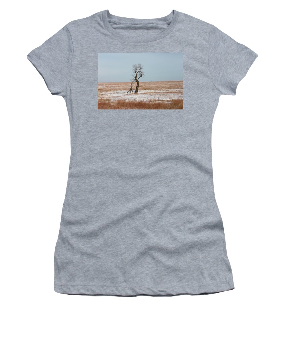 Winter Women's T-Shirt featuring the photograph Winter in Kansas by John Moyer