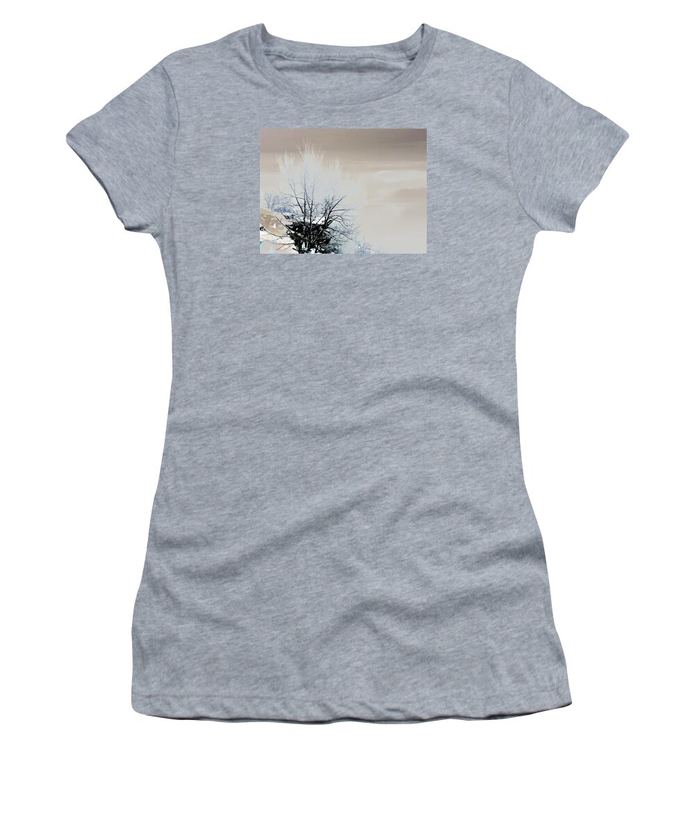 Tree Women's T-Shirt featuring the photograph Winter Tree on Mountain Bluff by Frank Bright