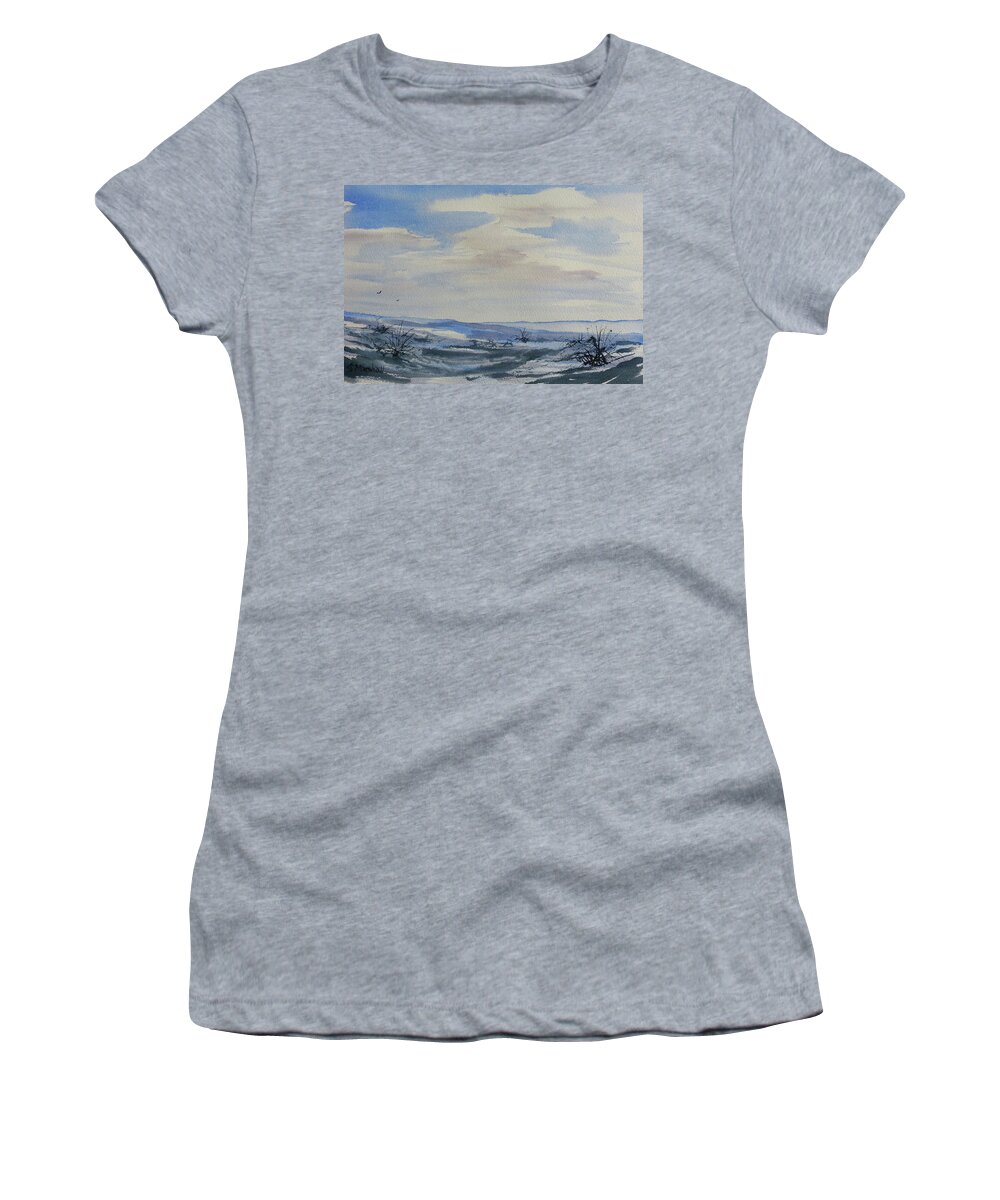 Watercolour Women's T-Shirt featuring the painting Winter Wilds by Glenn Marshall