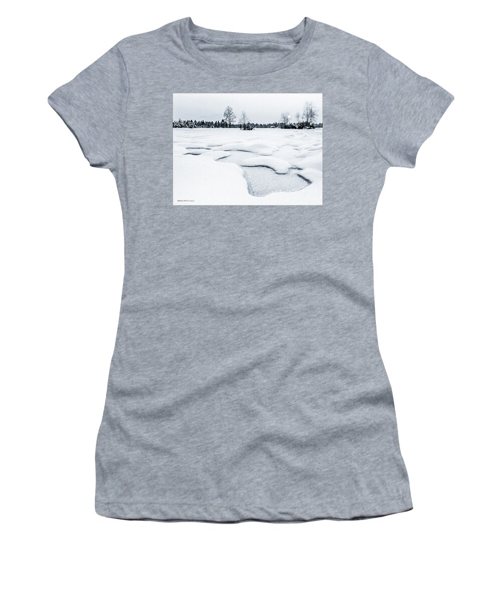 Mona Stut Women's T-Shirt featuring the photograph Winter Wonderland BW by Mona Stut