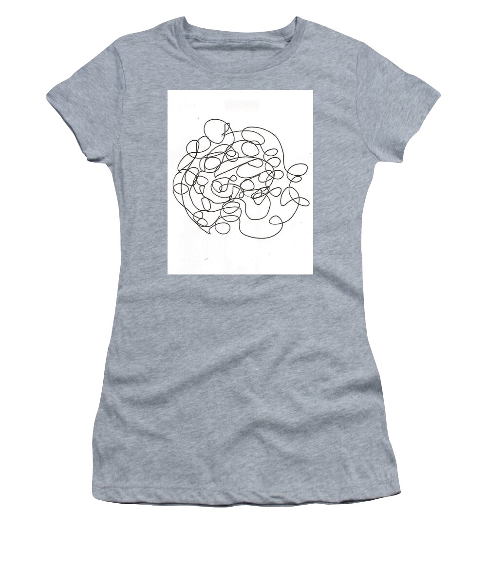 Black Women's T-Shirt featuring the drawing Wire by Martin Cline
