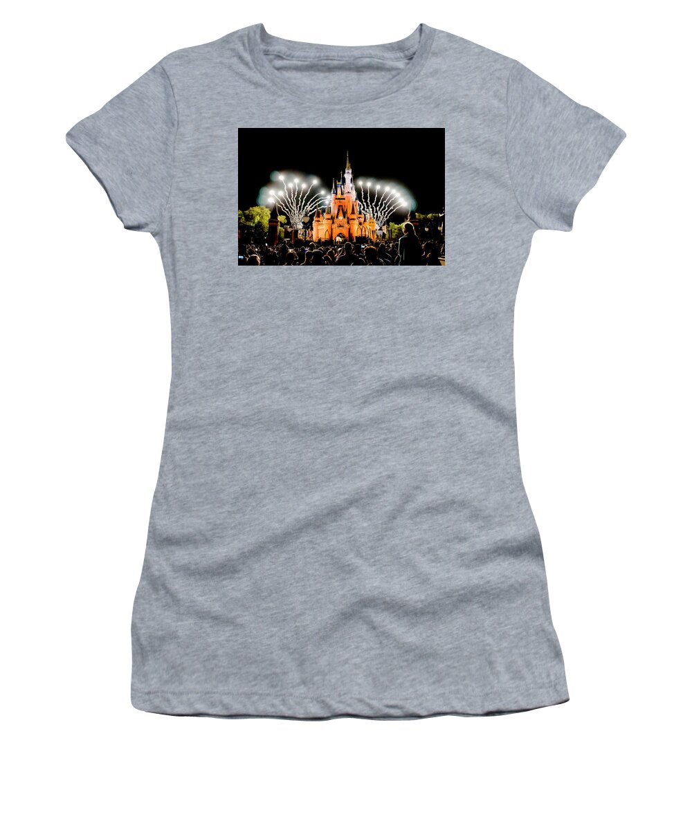 Magic Kingdom Women's T-Shirt featuring the photograph Wishes by Greg Fortier
