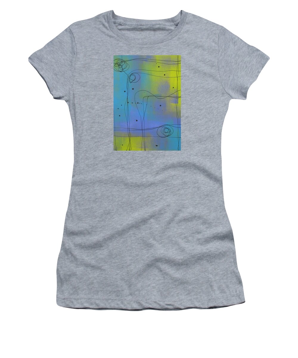 Abstract Women's T-Shirt featuring the painting Wonky Line one by Louise Adams