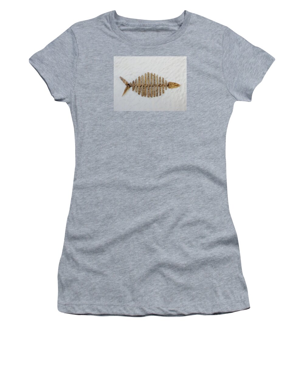 Wood Women's T-Shirt featuring the photograph Wooden Fish by Tiffany Marchbanks