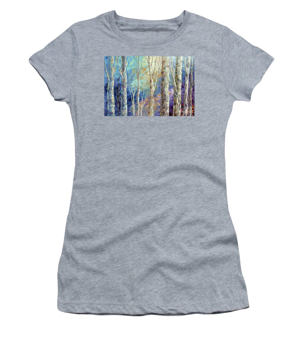 Forest Women's T-Shirt featuring the painting Woodland Breezes by Tatiana Iliina