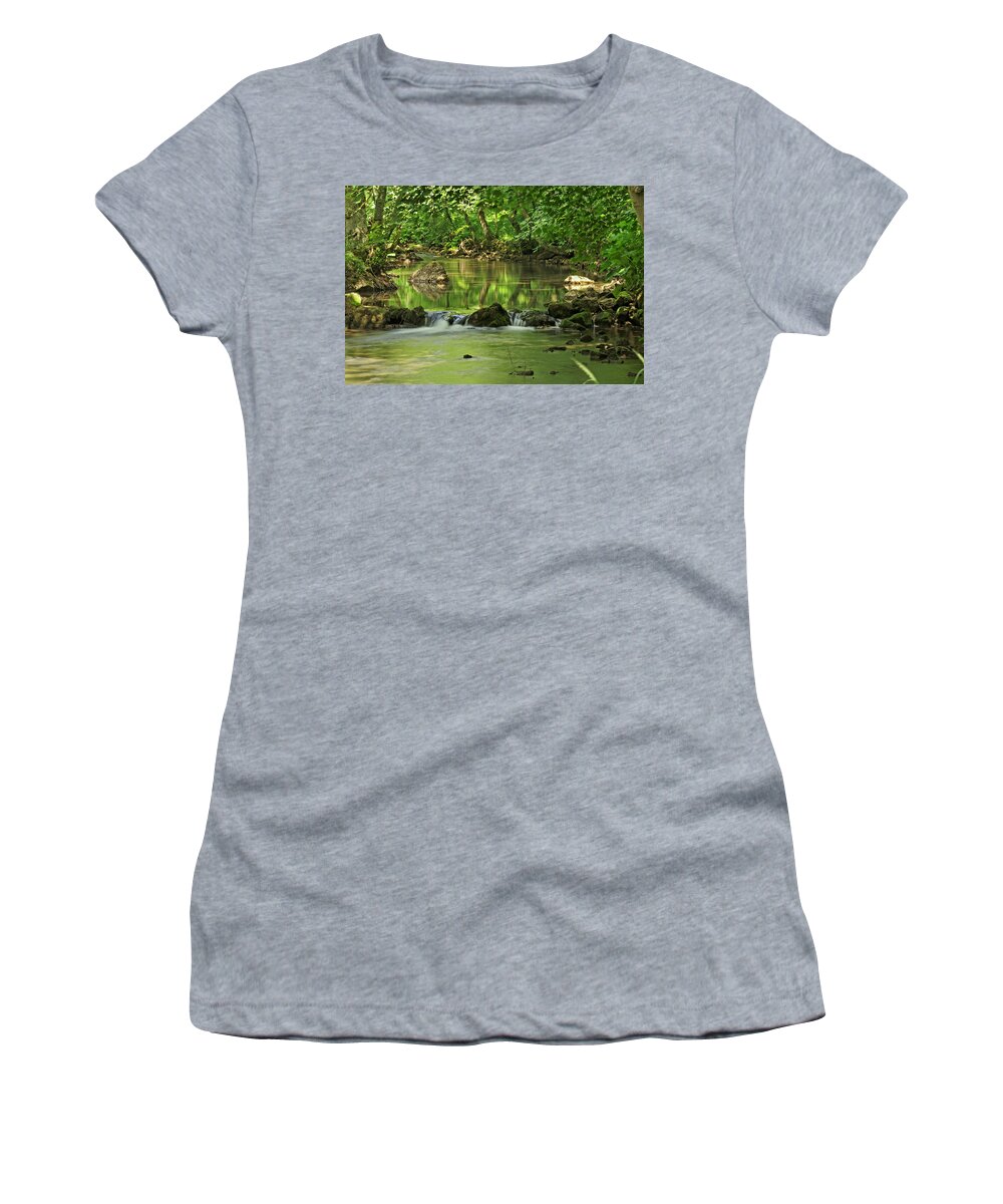 Britain Women's T-Shirt featuring the photograph Woodland River Scene - Wolfscote Dale by Rod Johnson