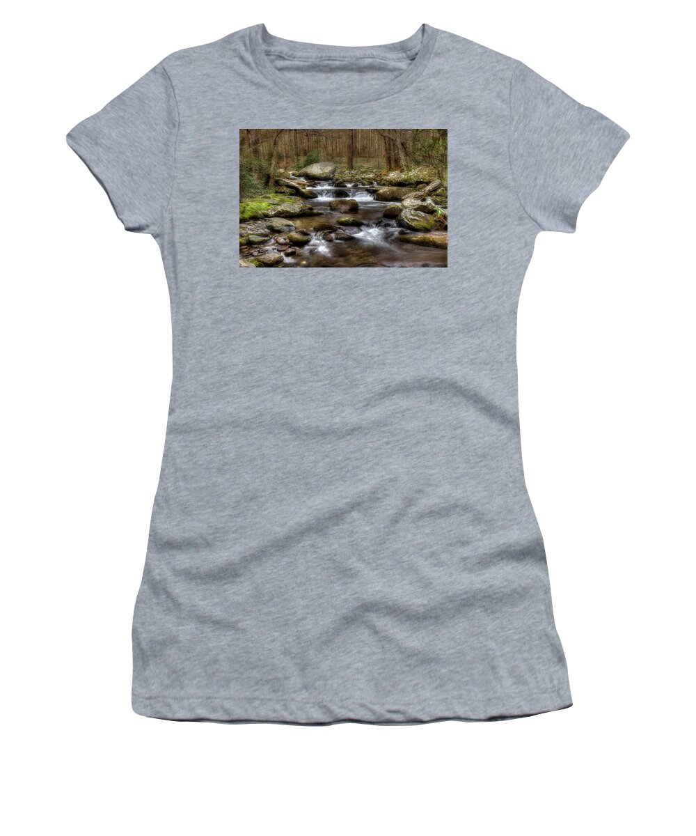 Forest Women's T-Shirt featuring the photograph Woodland Stream 2 by Mike Eingle